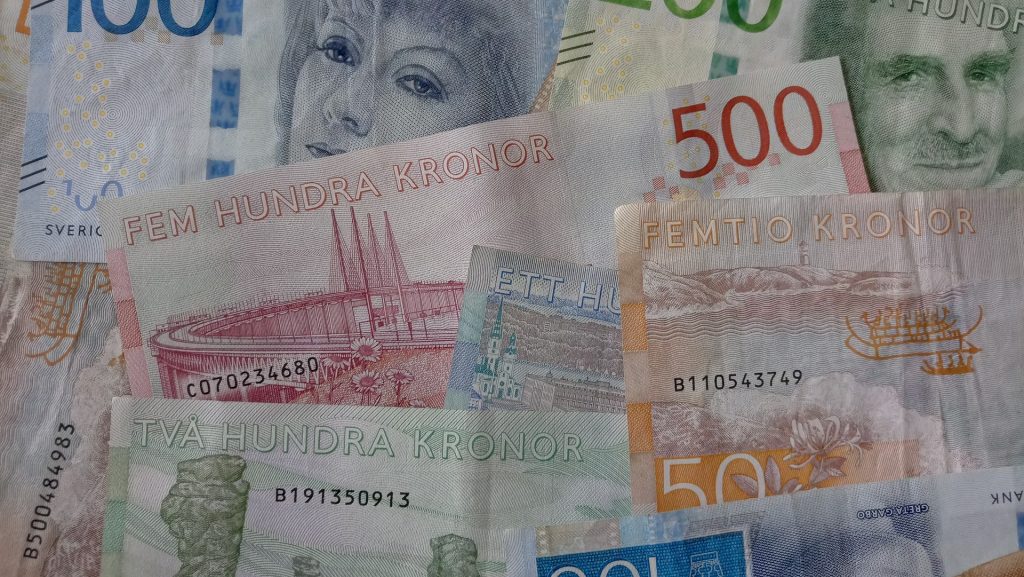 Bild på svenska sedlar